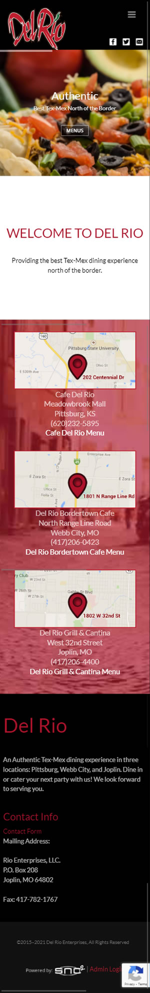 Restaurant Mobile Website