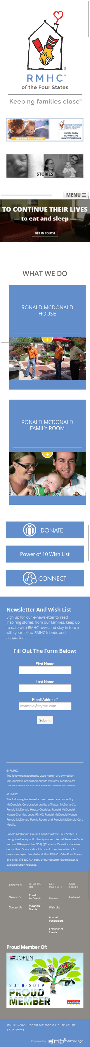 Charity Mobile Website
